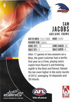 2012 Select AFL Eternity #8 Sam Jacobs Back